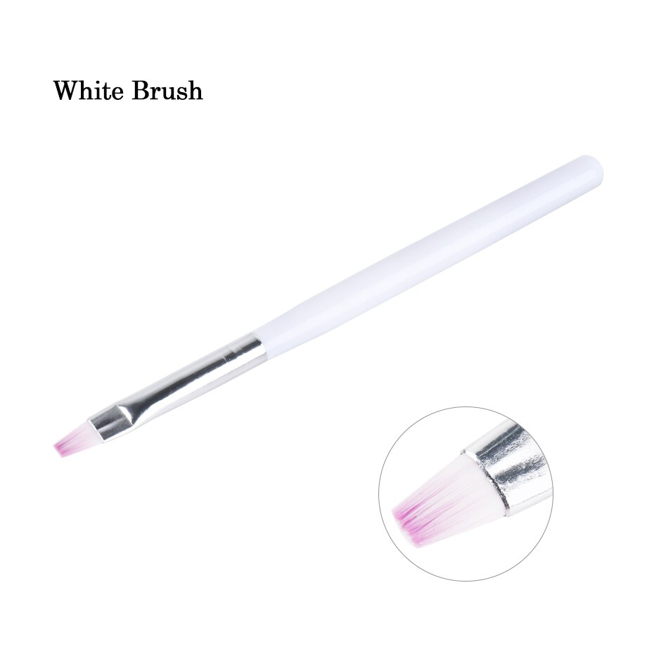 Acryl nagelborstel dubbele kop nagel uv gel extension builder spatel stick tekenpen nail art penselen manicure tools  nt1590: Witte uv-gelborstel