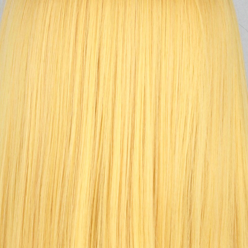 Your Style-Peluca de cabello sintético para mujer, pelo Natural liso de longitud media, color amarillo, negro, marrón y rosa, fibra de alta temperatura