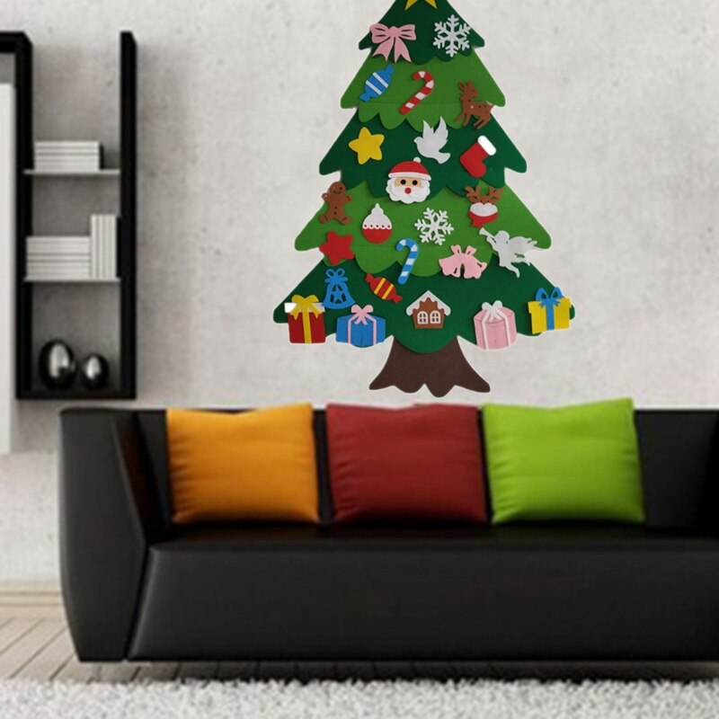 Felt Christmas Tree for Kids 3.2Ft Diy Christmas Tree with Toddlers 25Pcs Ornaments for Children Xmas Hanging Hom