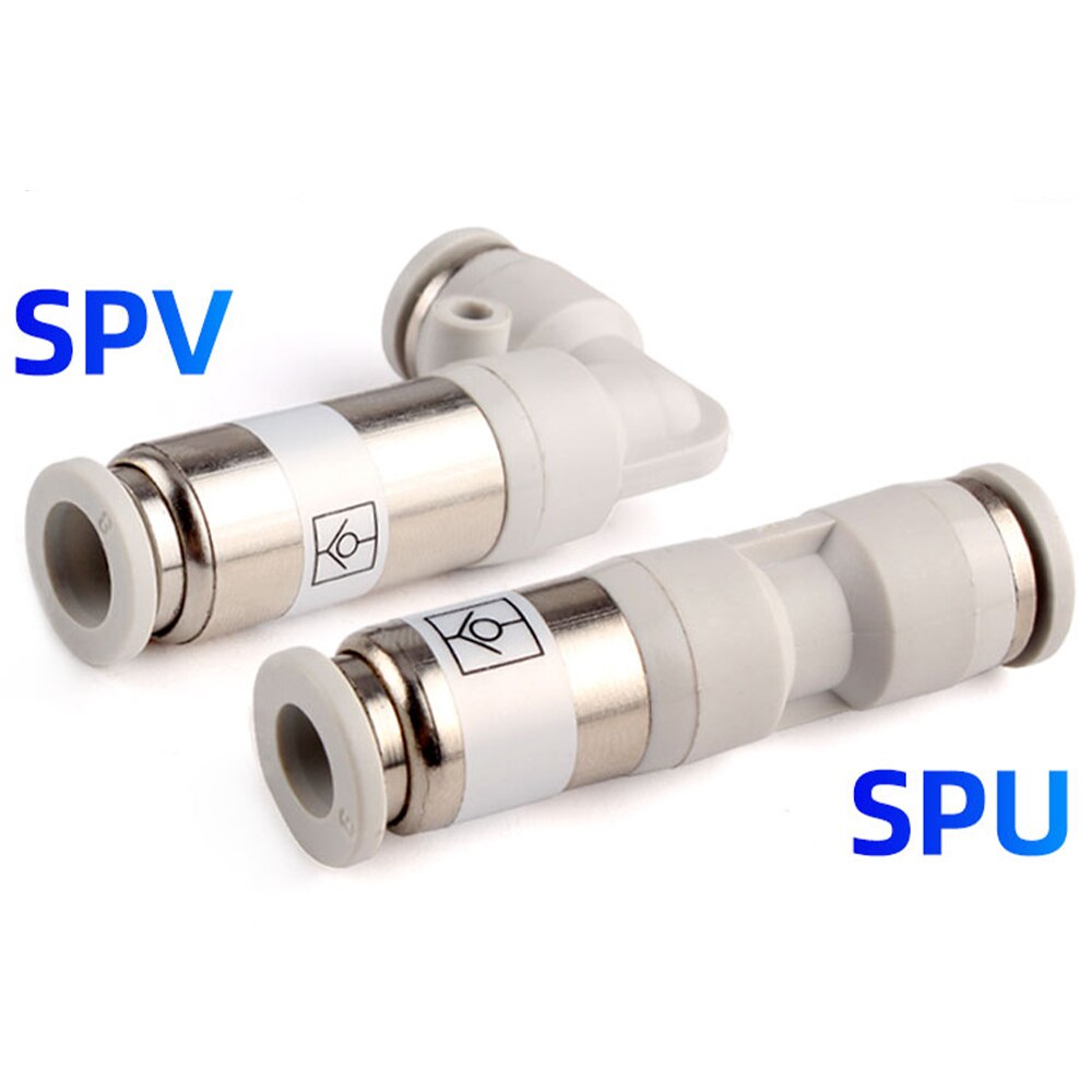 Pneumatic check valve hose straight pipe L-shaped partition SPU SPV SPM-4 6 8 10 12 air compressor quick air pipe plug connector