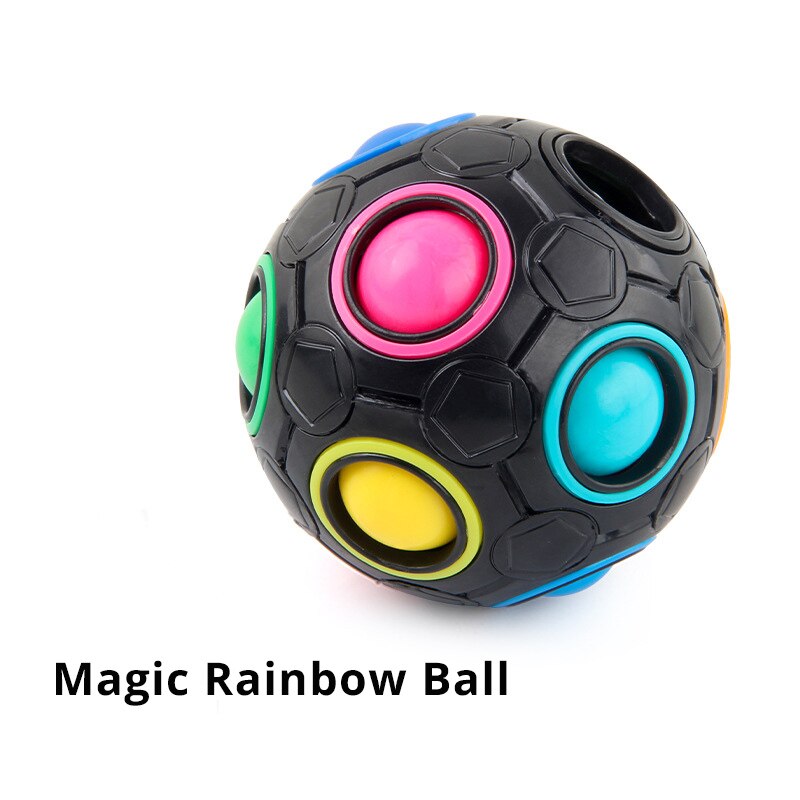 1 Stück schwarzer magischer Regenbogen Ball Kind Freisetzung betonen Spielzeug Spielset Bündel betonen Ball Gehirn Spiele