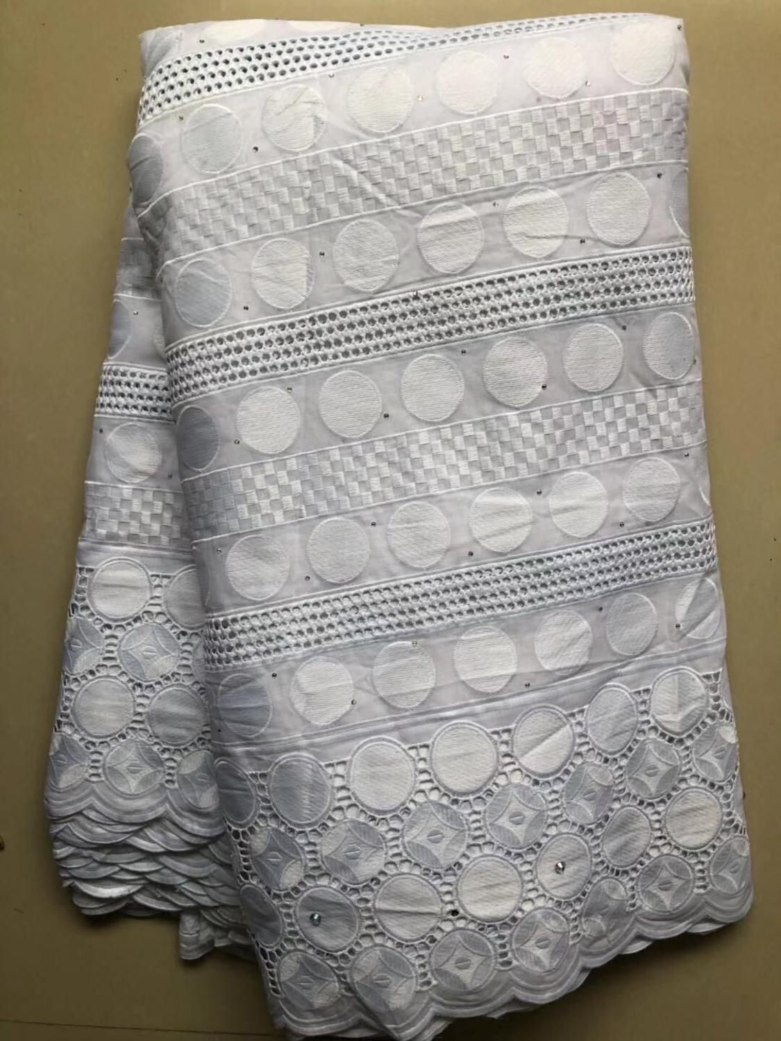  Swiss Voile Lace In Switzerland High  African Cotton Lace Fabric With Stone For Nigerian Every Dress Party YLL4399: AS PIC2