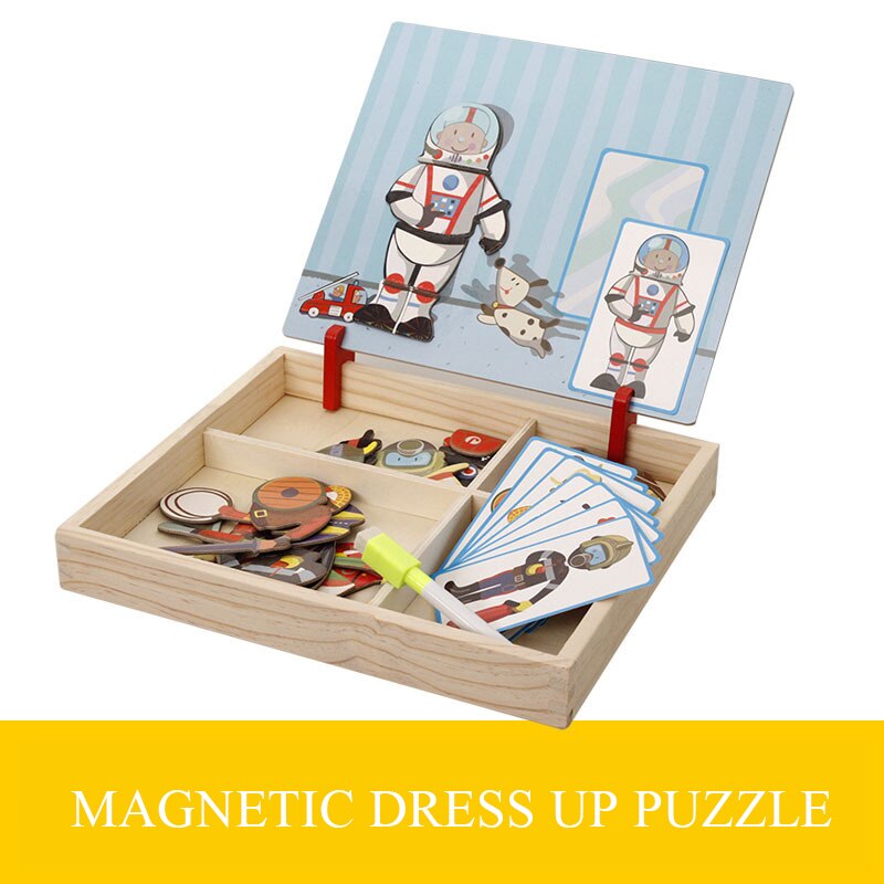 MWZ Multifunktionale Zeichnung Bord Holz Spielzeug Pädagogisches Magnetische Puzzle Kinder Kinder Puzzle Spielzeug: Dress up