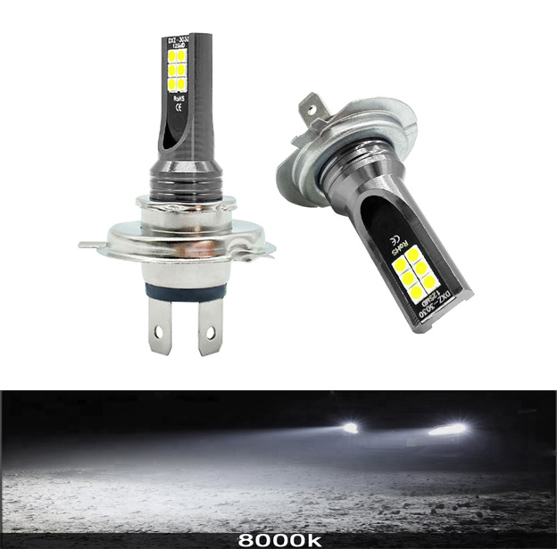 2Stck Super Helle H4 H7 LED-lampe Auto Scheinwerfer Motorrad H1 H3 H8 H9 H11 Auto Nebel Lampen 9005 9006 HB3 HB4 Licht 12v 24V 80W: 8000 Karat Weiß blau / H7