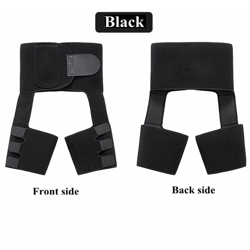 Recortador de muslo de cintura alta 3 en 1 y levantador de glúteos neopreno rutina ejercicios para adelgazar cinturón de bolsillo mujeres entrenador de cintura pérdida de peso pierna Shaper: Black 1031 / M