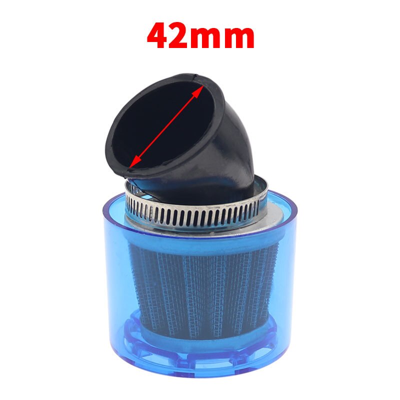 35/38/42/45/48-50/58-60mm Bend Elbow Neck Motorcycle Motorbike Air Filter Cleaner Fits 50cc-250cc ATV Pit Dirt Bike Splash Proof: Blue 42mm