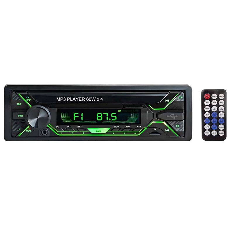 Auto Stereo Met Bluetooth, enkele Din Radio Fm Media Player Usb/Tf/Sd/Aux Audio Ontvanger, Handsfree Bellen