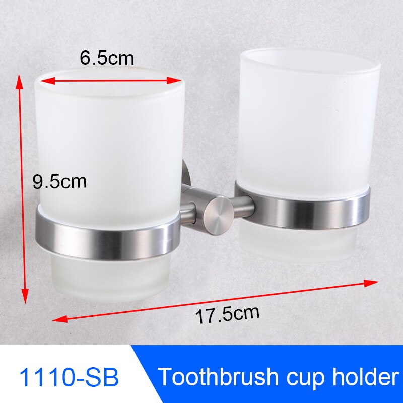 Bathroom Stainless Steel Towel Holder Wall Mounted Towel Rack Hanging Holder Single Towel Bar Ring Robe Hook Toilet Paper Holder: BAL1110-SB