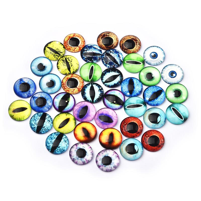 10 st glasögon cabochons runda 6 12mm runda kupol dragon eye dragon cat eye leksaker gör-det-själv smycken tillbehör mix pupillöga cameo: 01-12mm