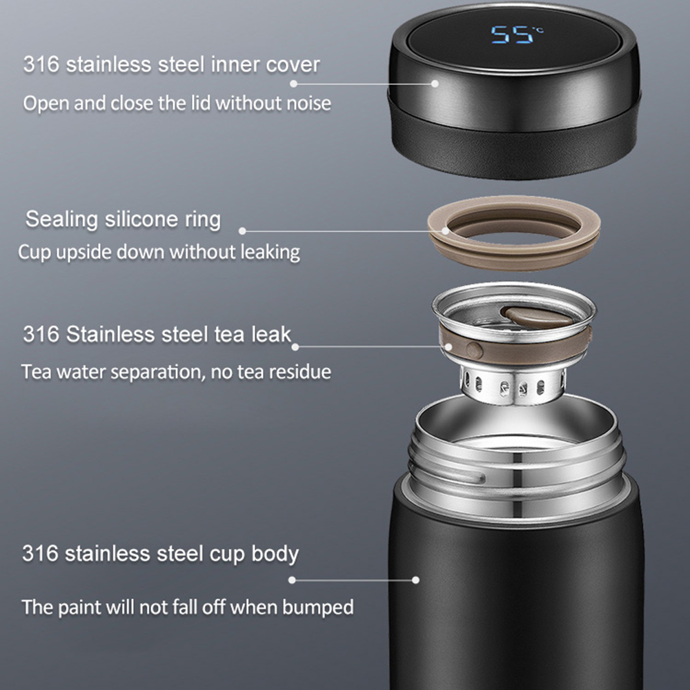 Thermos Intelligent en acier inoxydable, affichage de la température, bouteille d'eau intelligente, flacons sous vide, Thermos, tasse à café,