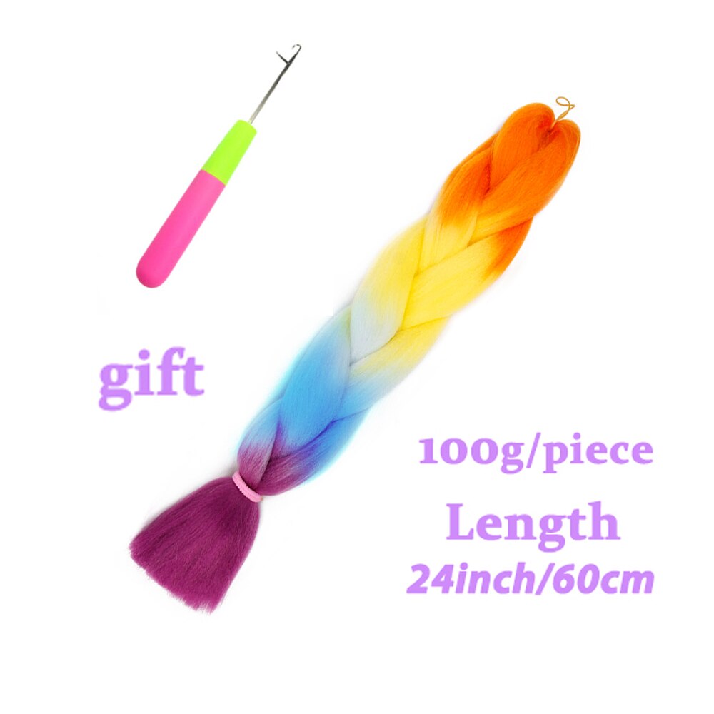 Long 24 inches Jumbo Braid Hair Ombre Braiding Hair 100 grams Synthetic Hair Extensions Jumbo Braids Hair for Women Dressing: M68