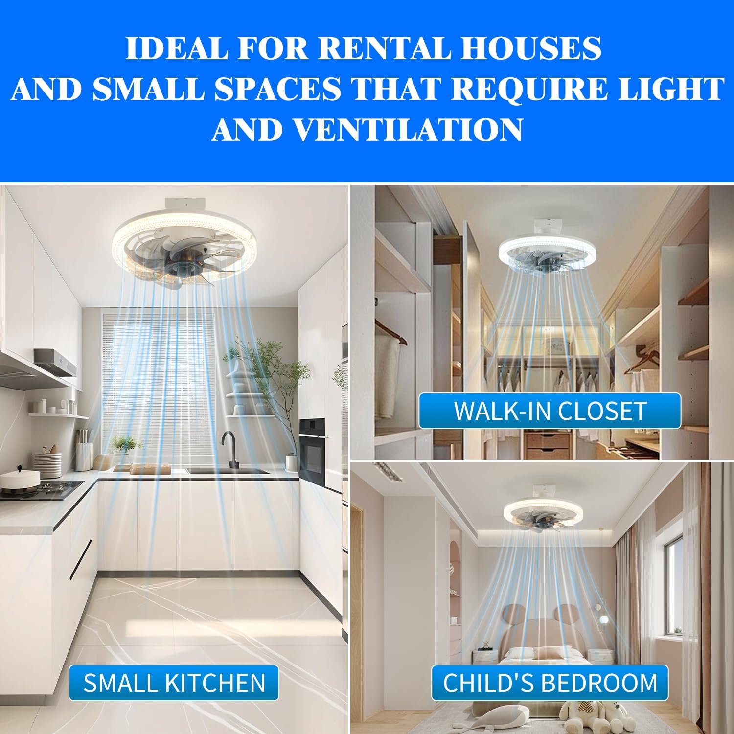 Socket Fan Light Socket Fan Ceiling Fan With Light Remote E27 Base 4 Speed Wind Adjustment Dimmable Light for Bedroom Kitchen