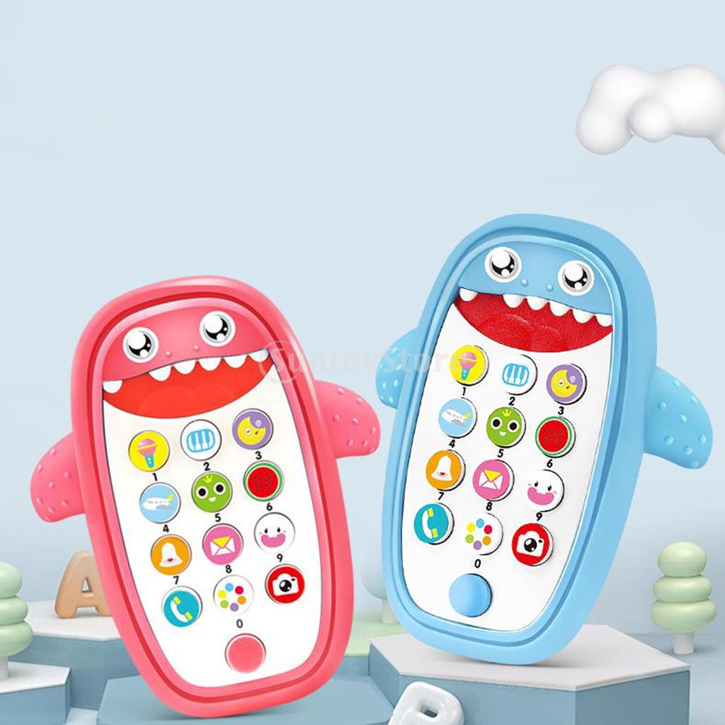 Infants Shark Music Mobile Phone Toys for Children Lights Music Play and Learn Electric Toys