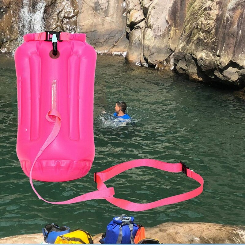 Marjaqe 20L Outdoor Waterproof Air Bag Swimming Buoy Swimming Towing Floating Bag Kayaking Storage Bag Drifting Signal Buoy