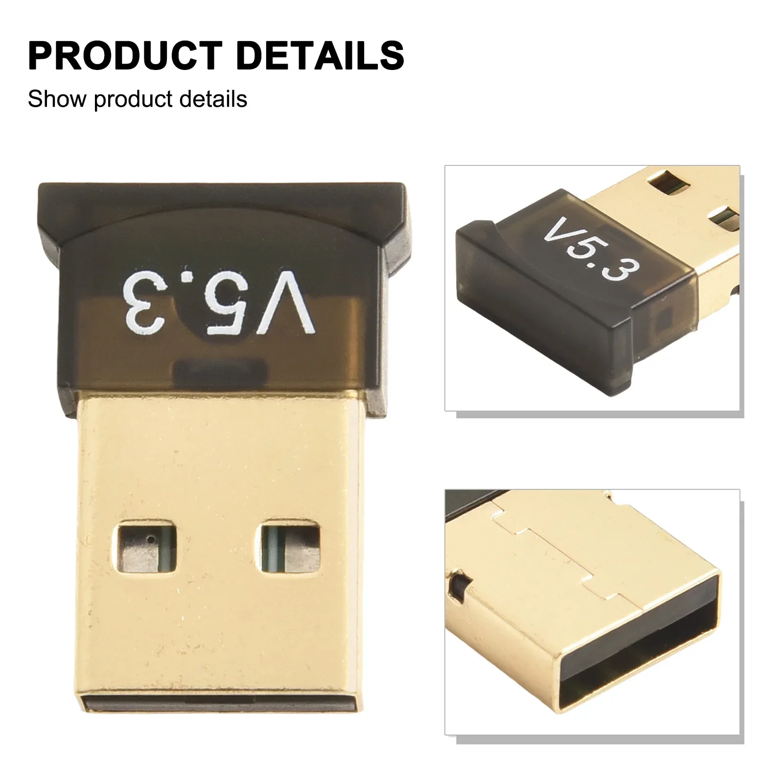 Adattatore USB Bluetooth 5.3 Trasmettitore Ricevitore Bluetooth 5.1 Audio Bluetooth Dongle Adattatore USB senza fili per computer PC portatile