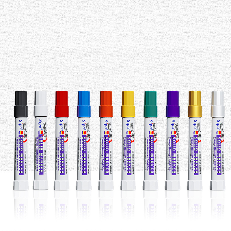 Rotulador de pintura sólida, tinta a base de aceite, resistente al agua, resistente a altas temperaturas para escribir marcas en Metal, madera, plástico, vidrio, piedra