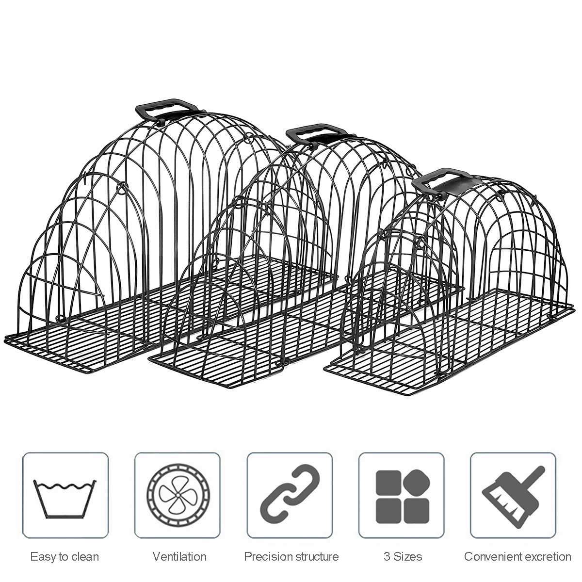 Pet Cat Bathing Cage Small Dog Cage Durable Protect Anti-Grab Double Doors Cats Cage For Injecting Nail Trimming