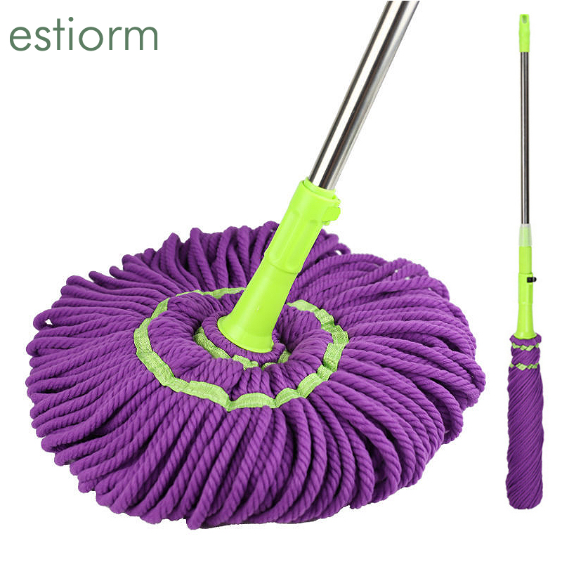 Easy Self Wringing wykręcany Mop, Mop do wyciskania z mikrofibry, wymienna głowica mopa, suchy i Mop do mycia na mokro do twardego drewna, płytek i do czyszczenia podłóg