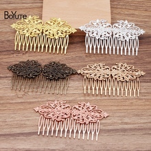 BoYuTe (5 unids/lote) 14 dientes 97*54MM filigrana flor joyería para el cabello tipo peineta materiales Diy Vintage accesorios para el cabello al por mayor