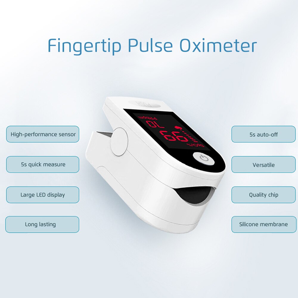 Oxymètre de doigt pulsoximètre du bout des doigts oxymètre de pouls moniteur de fréquence cardiaque de pouls de pression artérielle sans batterie en Stock: WHITE