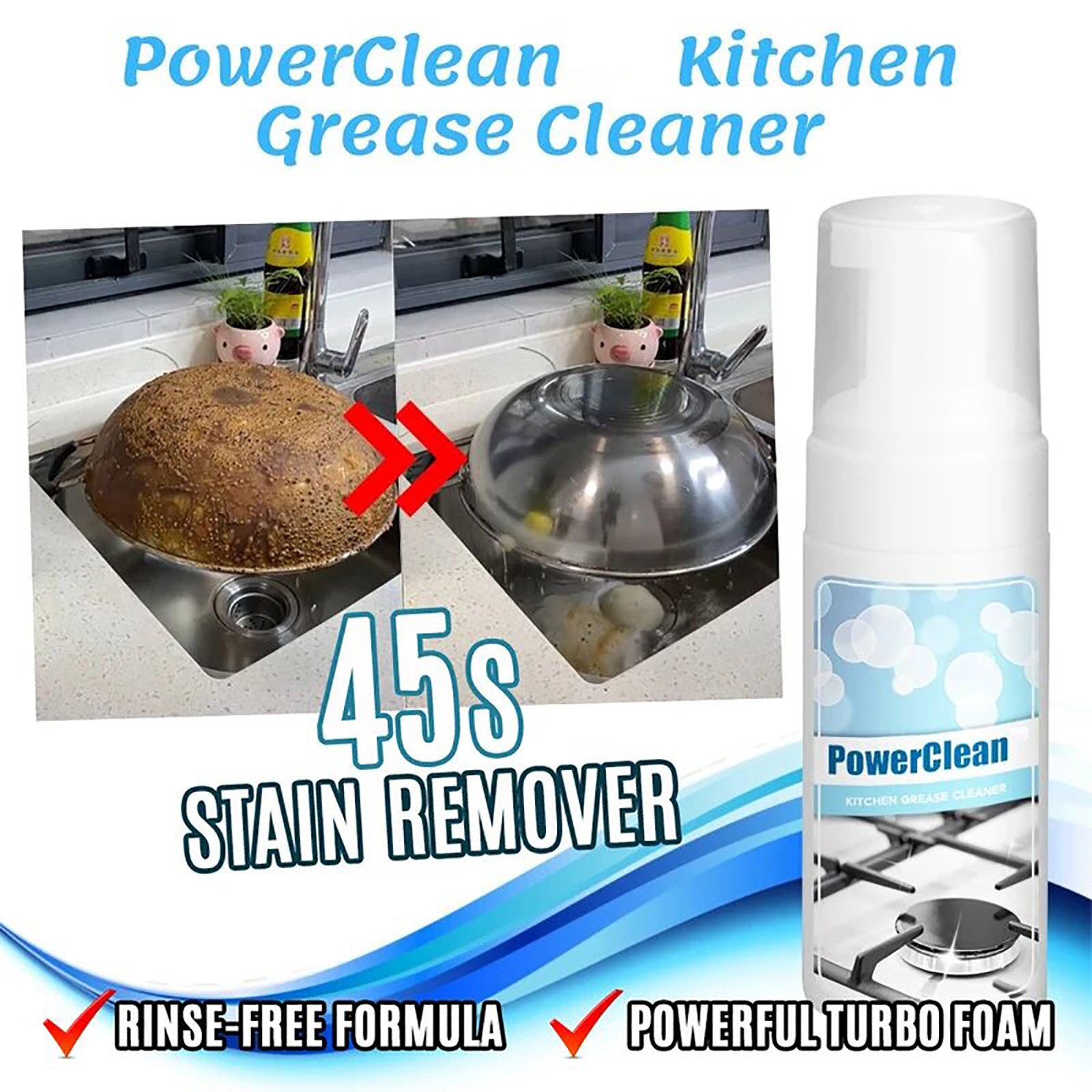 Rengøringsmiddel til rengøring af køkkenfedt rengøringsmiddel til rengøring af køkkenfedt rengøringsmiddel til universalrengøringsmidler boble til husholdningsrengøring 30/100/200ml