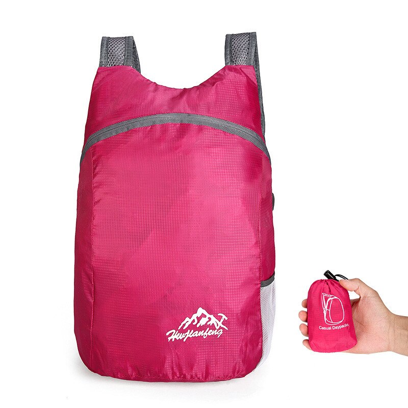 Mochila impermeable de 20L para hombre y mujer, bolso de día plegable, ultraligero, para viajes al aire libre, senderismo, escalada: 81231-Rose