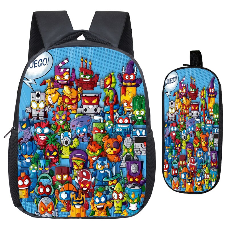 Bambini svegli Del Modello di Super Zings Scuola Materna Zaino 2pcs Set Bambino Superzings Sacchetto di Scuola Bookbag Regalo Dei Bambini (Zaino Penna bag)