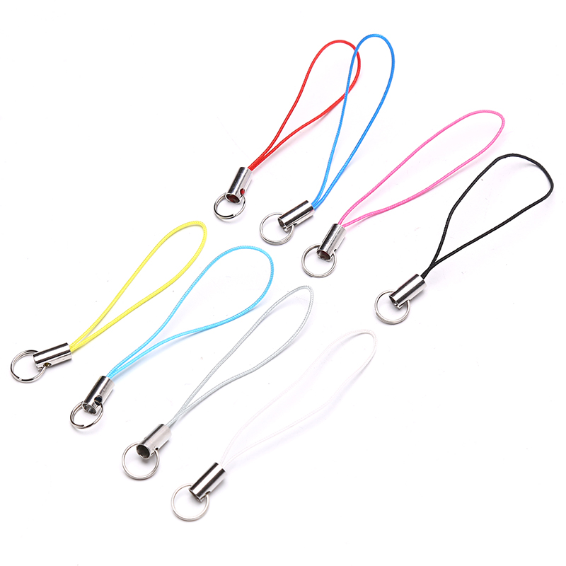 20Pcs Kleur Polyester Dubbele Ring Sieraden Lanyard Mobiele Telefoon Met Craft Hanger Diy Handgemaakte Materialen Diy Hang Touw