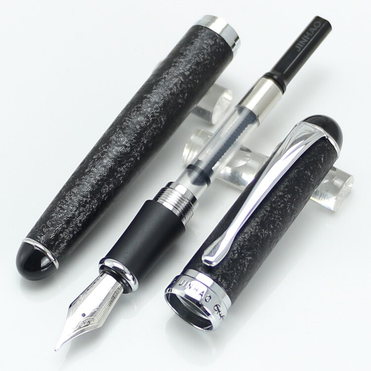 JINHAO 750 Pen Business & Writing Supplies Black Rough surface and silver Braod Nib Fountain Pen Without Pen Case