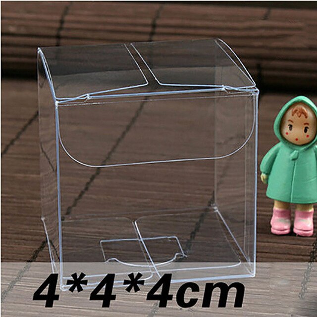 Different Sizes square Clear PVC Boxes Transparent Waterproof Box PVC Plastic Packaging Box For Souvenir/Candy/Toys 10pcs: 4x4x4cm