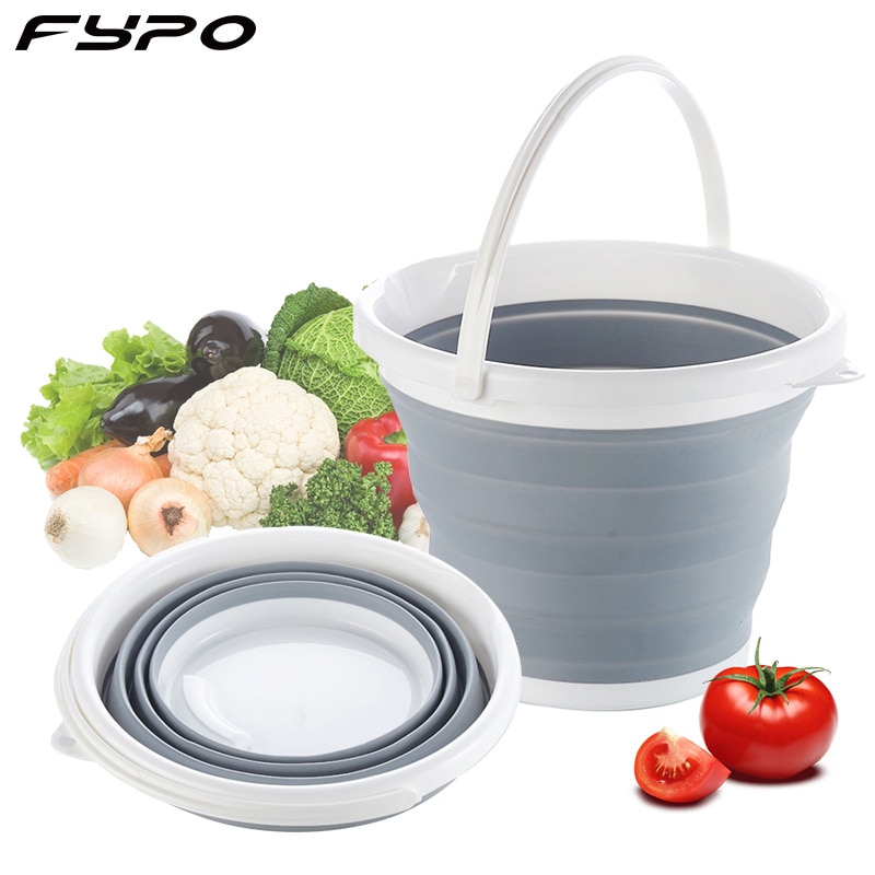 Thick Silicone Collapsible Bucket outdoor Home Portable Folding Bucket for Fishing Washing Supplies Warehouse Home Storage