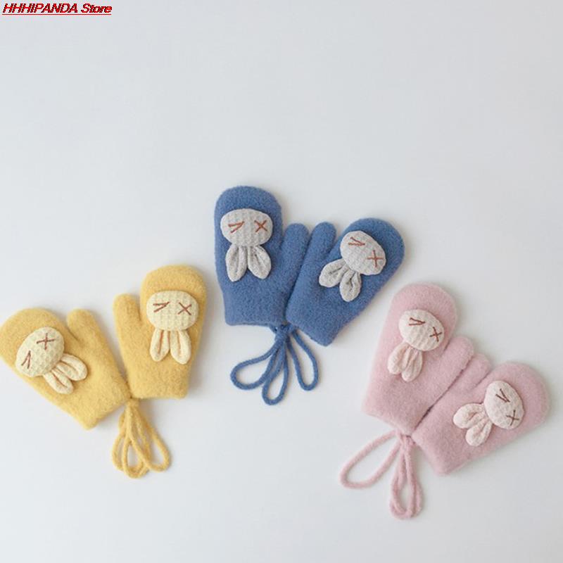 1 Paar Herfst Winter Warm Baby Handschoenen Cartoon Animal Bunny Thicken Kids Handschoenen Voor Baby Meisje Jongen Zachte Nylon Kinderen wanten