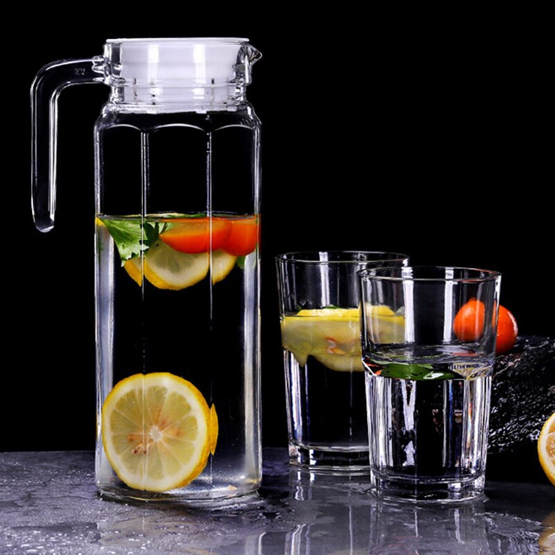 Vattenflaska glas vattenflaska hushåll värmebeständig varm vit vattenkokare fruktjuice kanna stor kapacitet anknäbb tekanna.