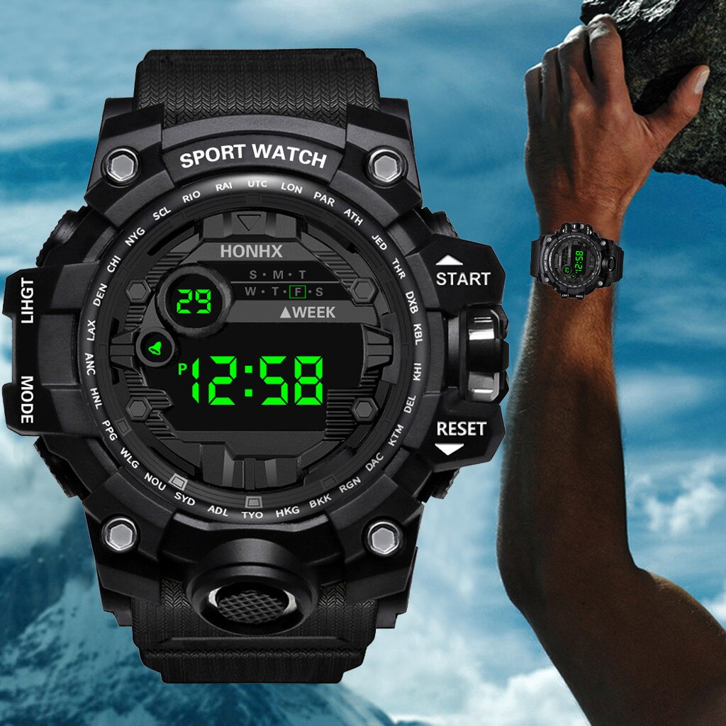 Reloj electrónico para deportes al aire libre para Hombre, pulsera Digital LED resistente al agua, de lujo e informal, con fecha