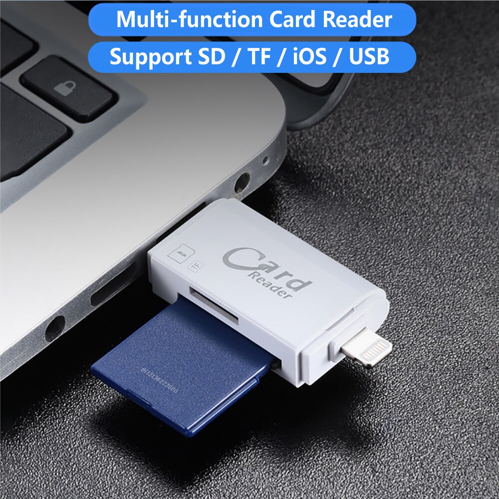 3 in 1 kortlæser sd tf kortlæser & micro sd kort adapter til computer iphone ipad android mac, mikro usb 3.0