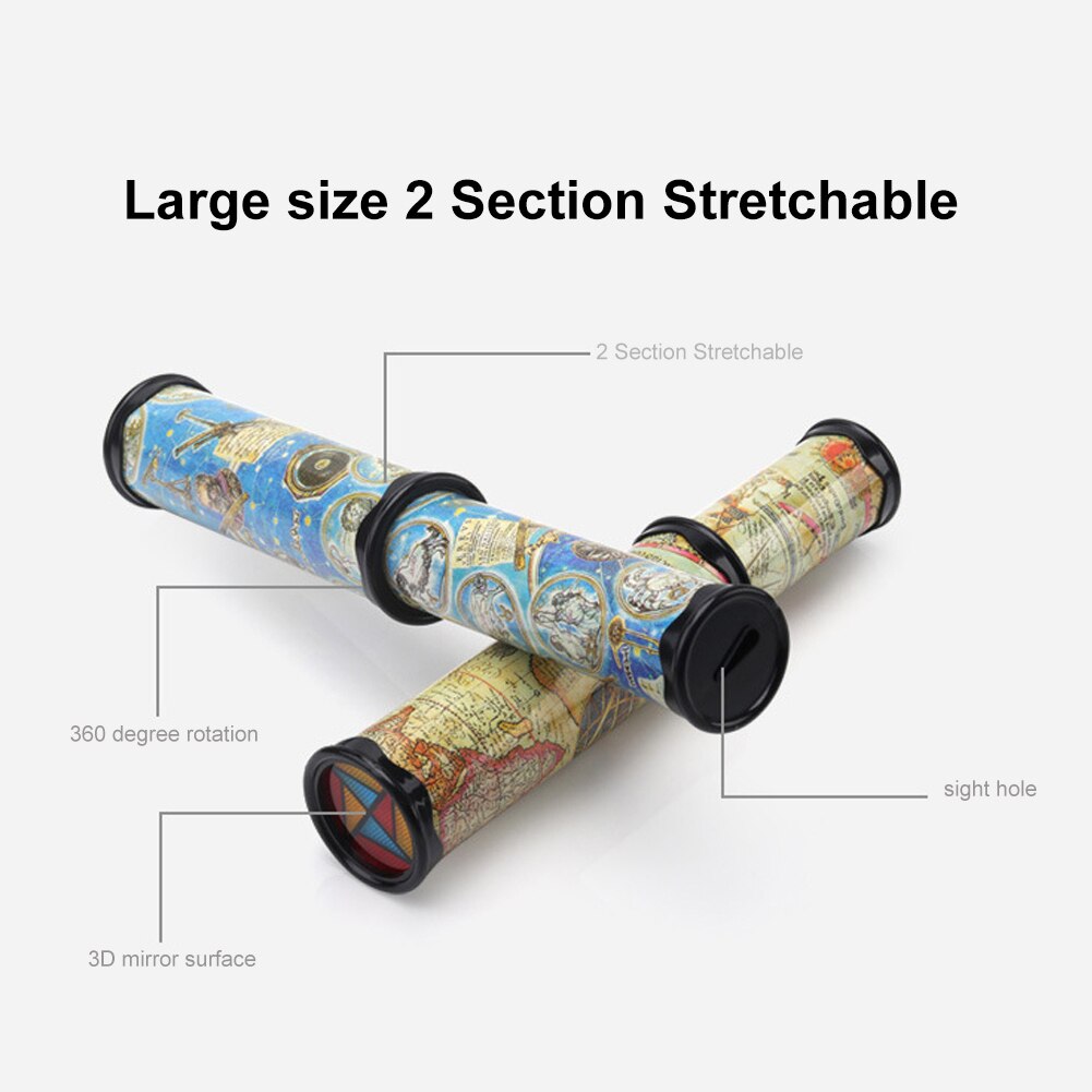 Kaleidoscopes Kids Toys Scalable Extended Rotation Adjustable Kaleidoscope Fancy Color World Educational Toys For Children