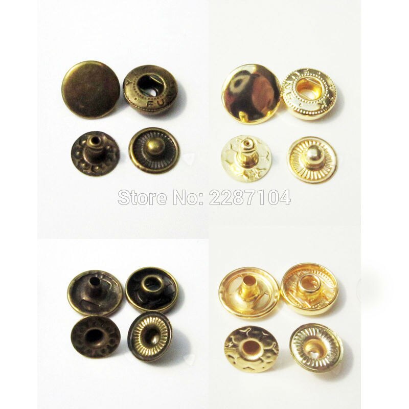 50 sets 633 #12.5mm Metalen Geen Naaien Drukknoop Druk Stud Lederen Craft Bag Coat Kleding Sluiting Klinknagel Popper met Gereedschap of niet