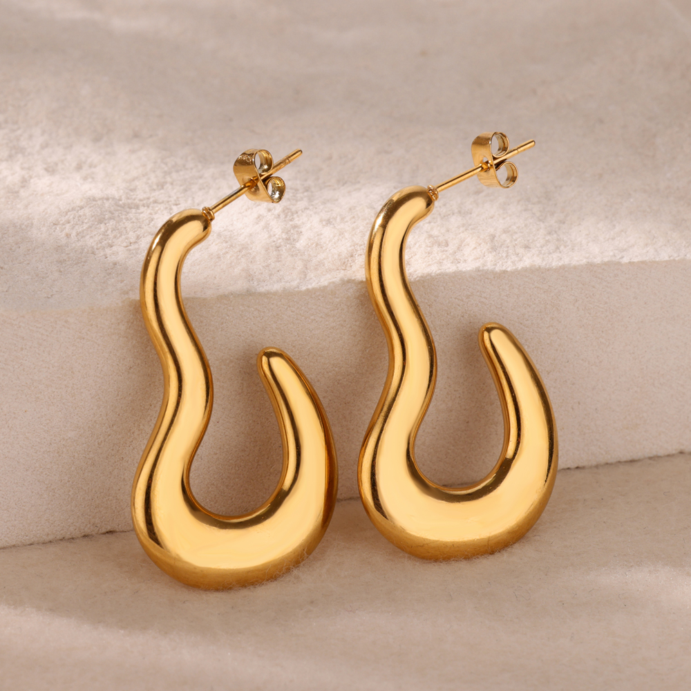 Pendientes de mariposa para mujer, aretes con forma de gota de agua de acero inoxidable de Color dorado, de joyería estética 2024: Rodio plateado