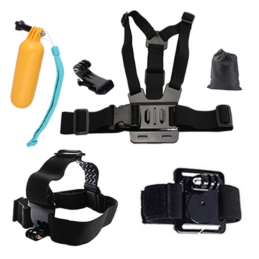 QQT für Gopro Zubehör für go pro hero 8 7 6 5 4 kit 3 weg selfie stick für Eken h8r/für xiaomi für yi EVA fall: grüne farbe
