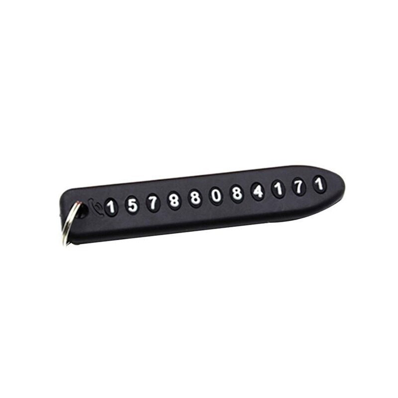 1 stk bærbar holdbar anti-tabt nummerplade bil nøglering vedhæng auto køretøj kort nøglering nøglering #291516: Sort