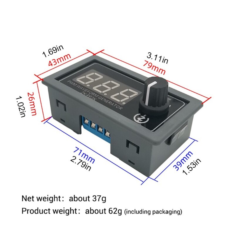 PP3K Digital Display RPM Adjustable PWM Pulse Generator Lighting LED Motor Speed Controller Slow Start &amp; Slow Stop M4YD