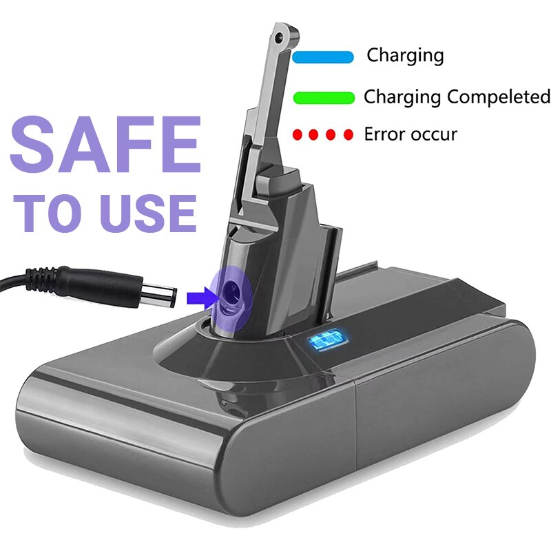 Dyson  v8 21.6v 98000 mah erstatningsbatteri til dyson  v8 absolut ledningsfri støvsuger håndstøvsuger dyson  v8 batteri