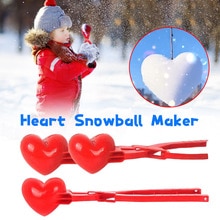 Liefde Hart Sneeuwbal Maker Tool Winter Spelen Sneeuw Speelgoed Voor Kids Volwassenen Outdoor Sneeuw Bal Bestrijdt Hart Sneeuwbal Maker