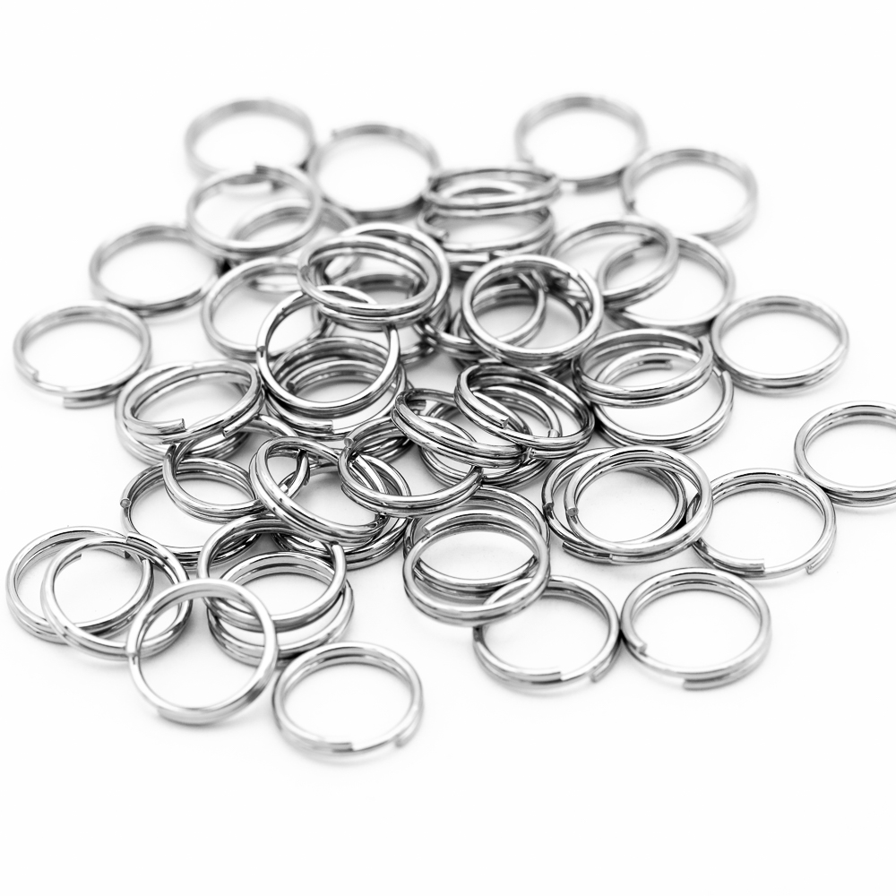 100pcs/lot 6-20mm 304 stainless steel Key Holder Split Rings Unisex Keyring Keychain Keyfob Accessories Keychain Making