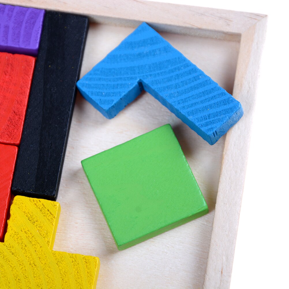 Tangram cerebro Teaser rompecabezas madera Tetris juguete juego de niños rompecabezas tablero juguete educativo juguetes de madera para niños 9x9x0,8 cm