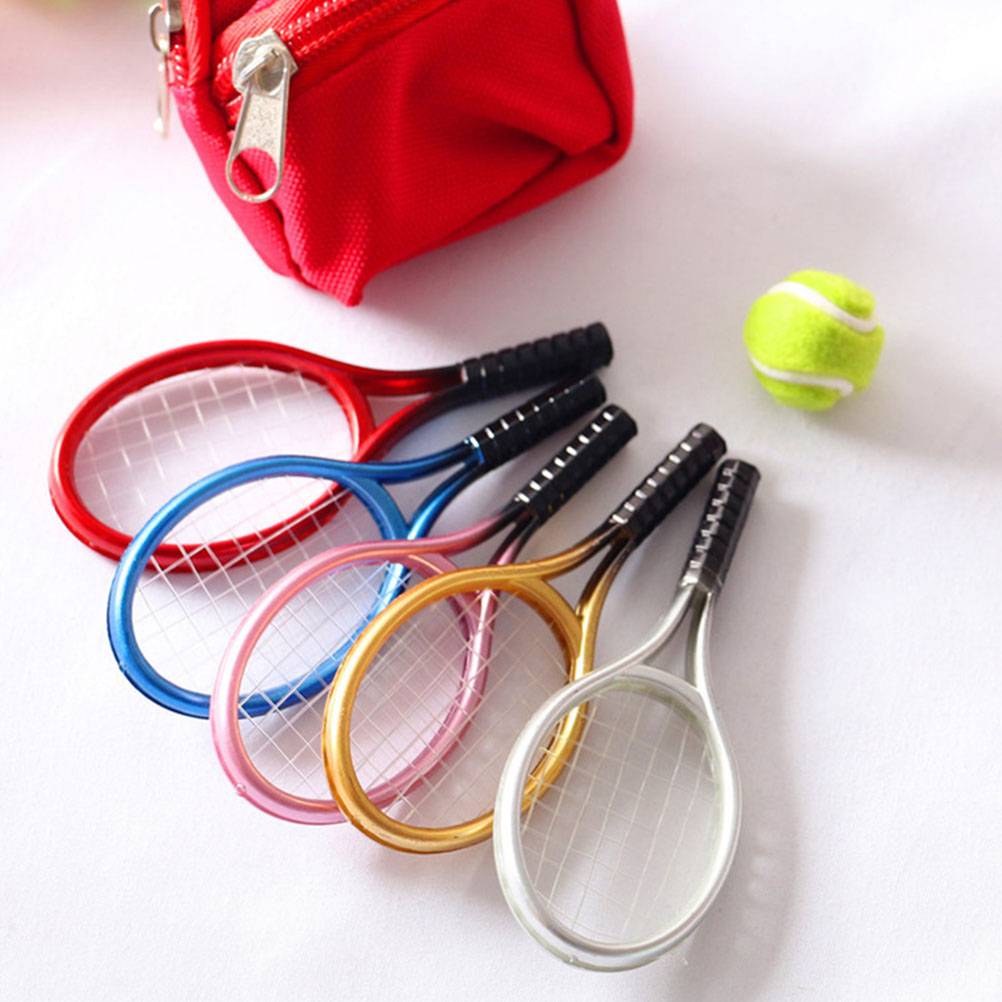 2 setzt puppenhaus-Tennis-dekoration Mini-Tennis-einstellen Mini-tennisschläger für beladen, zuhause, freundlicher