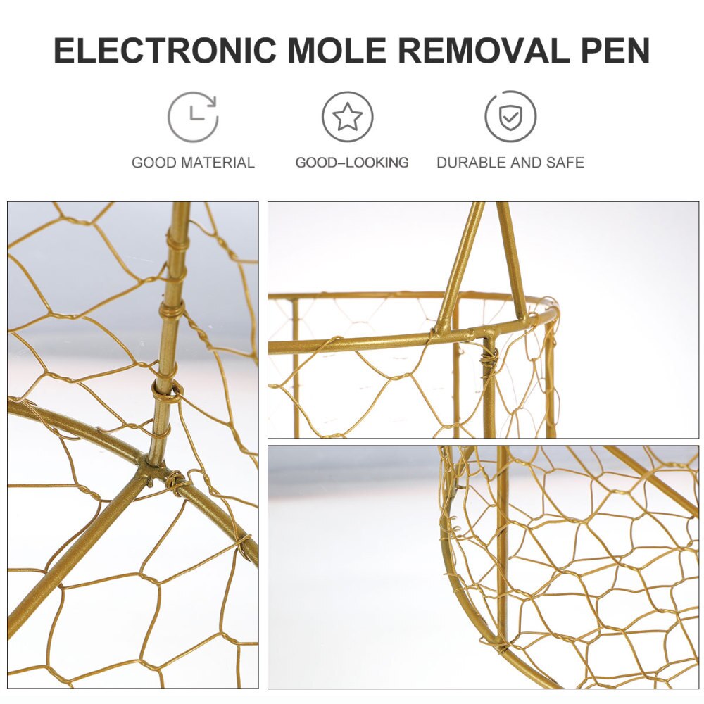 1Pc Woven Woven Box Exquisite Basket for Wedding (Golden, Round)