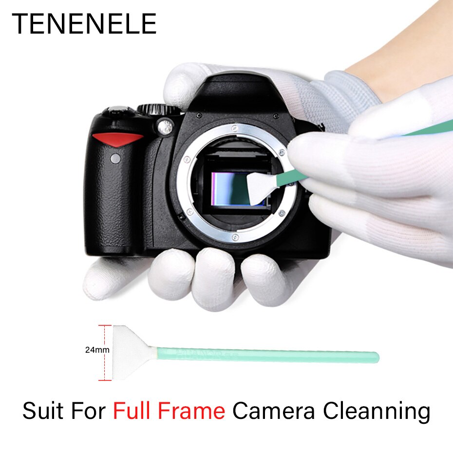 TENENELE 8 pcs Seco + Wet 24mm Todos Os Quadros Do Sensor CCD/COMS Câmera Kit Cotonetes De Limpeza Limpo Bar para Lentes Nikon Lens Cleaner Cotonete