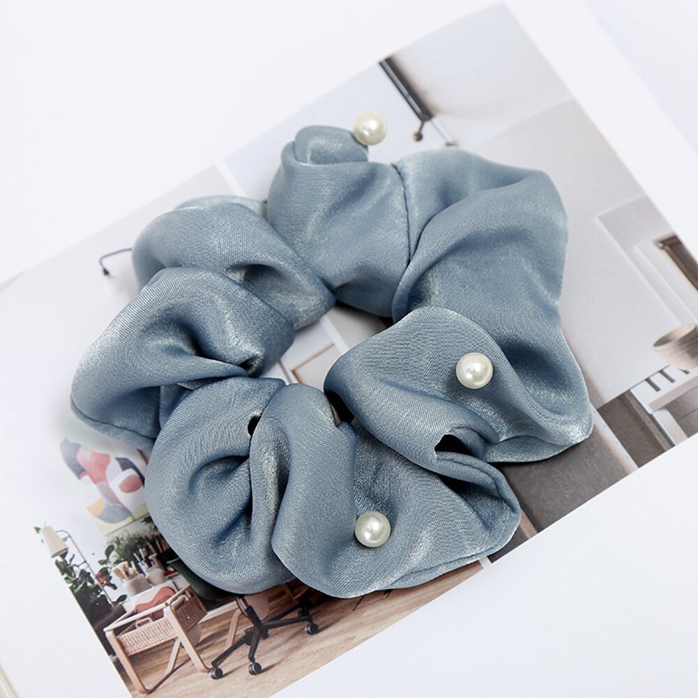 Coletero con perlas para mujer, lazos para el pelo suave y elástico, cintas elásticas para el cabello Vintage, accesorios para niña