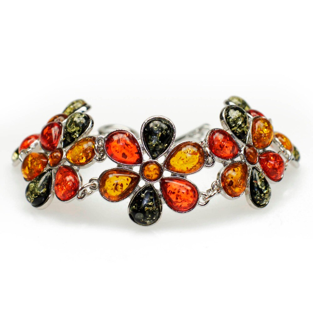 chaude belle fleur baltique créé miel multicolore lien femmes Bracelet de mariage Bracelet L80401